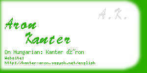 aron kanter business card